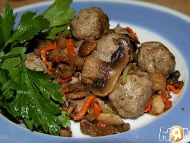Рецепт закуски из грибов с фрикадельками
