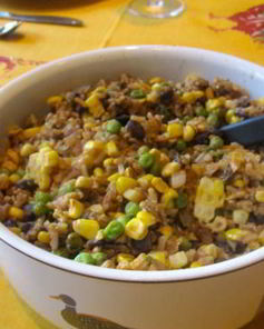 Гарнир из риса с кукурузой и фасолью