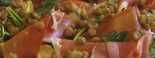 чечевица с артишоками, сладким перцем и ветчиной. Шаг 8