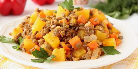 Чечевица с тыквой