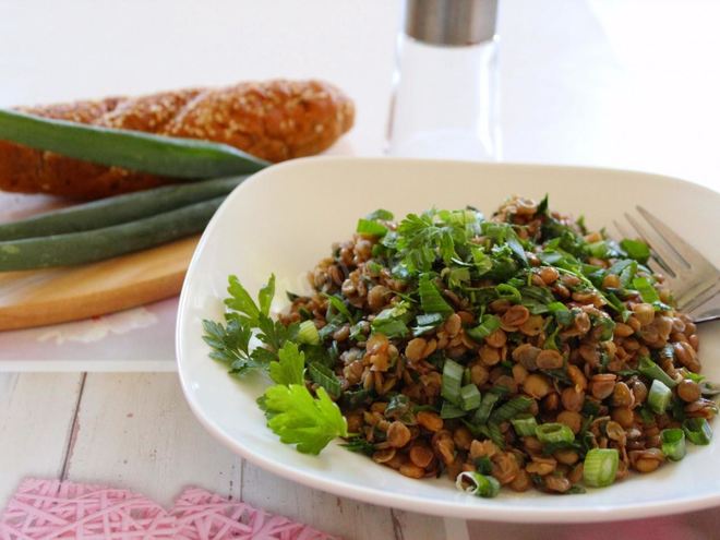 Рецепт чечевицы с зеленым луком