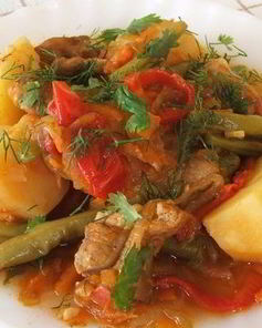 Картофель с говядиной