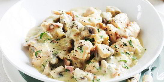 Картофель с курицей под сливками