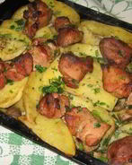 Картофель со свининой и грибами