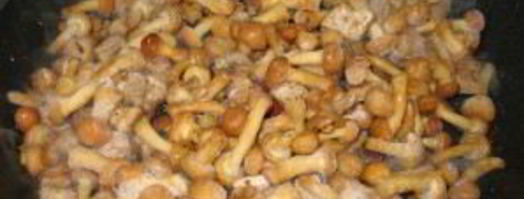 картошка с грибами опятами жареная. Шаг 3