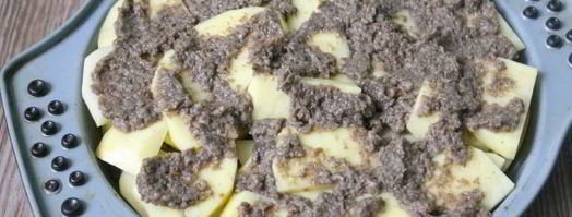 картошка с грибным фаршем в духовке. Шаг 9