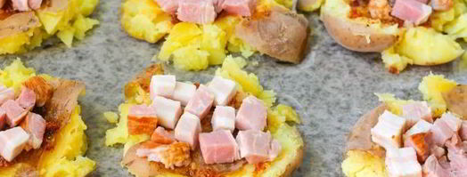 мятый картофель с ветчиной в духовке. Шаг 10