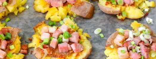 мятый картофель с ветчиной в духовке. Шаг 11