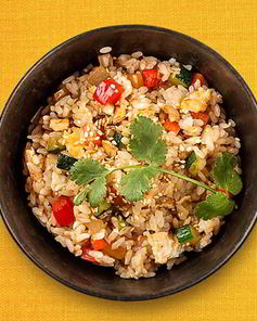 Рис по-японски с имбирем и овощами