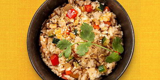 Рис по-японски с имбирем и овощами