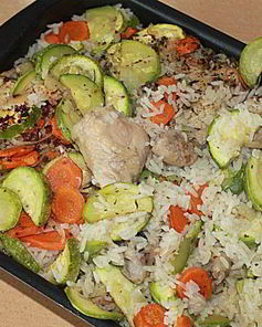 Рис с кабачками и курицей