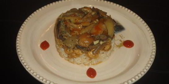 Рис с курицей и грибами