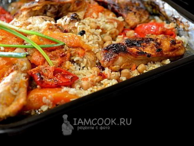 Рецепт риса с овощами и курицей