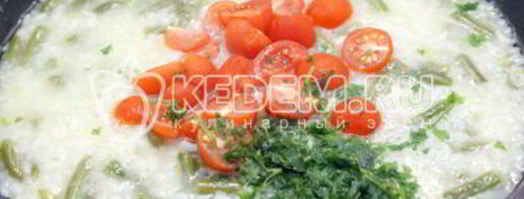 рис с стручковой фасолью и овощами. Шаг 7