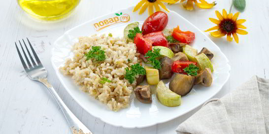Рис с запеченными овощами