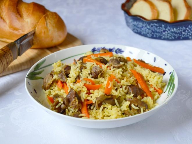 Рецепт риса с желудками