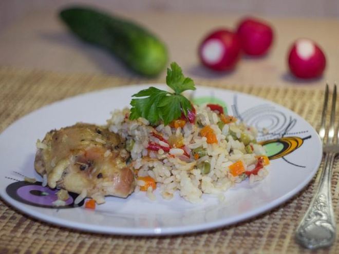 Рецепт риса в рукаве с курицей и овощами