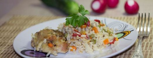рис в рукаве с курицей и овощами. Шаг 24