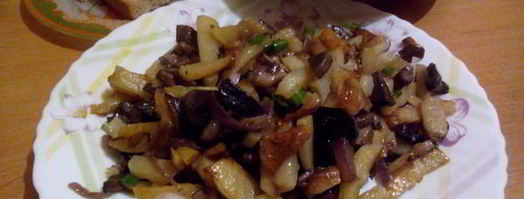 жареная картошечка с лесными грибочками. Шаг 7