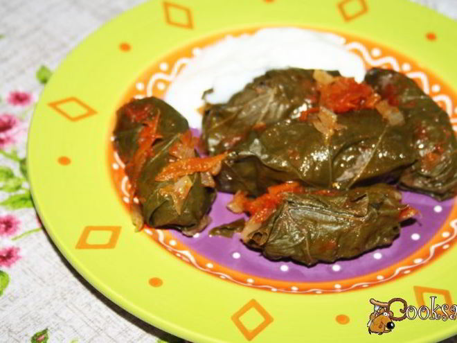Рецепт долмы из маринованых виноградных листьев с говядиной