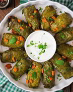 Долма с мясом в виноградных листьях