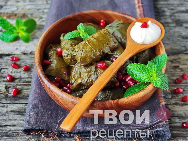 Рецепт долмы в виноградных листьях