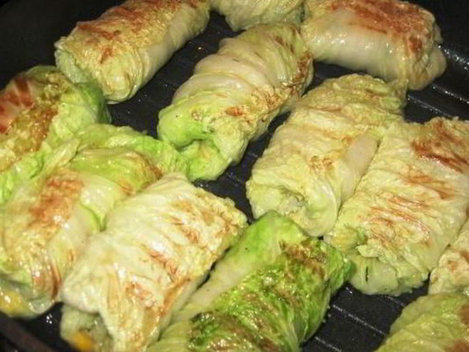 Рецепт голубцов из пекинской капусты на гриле