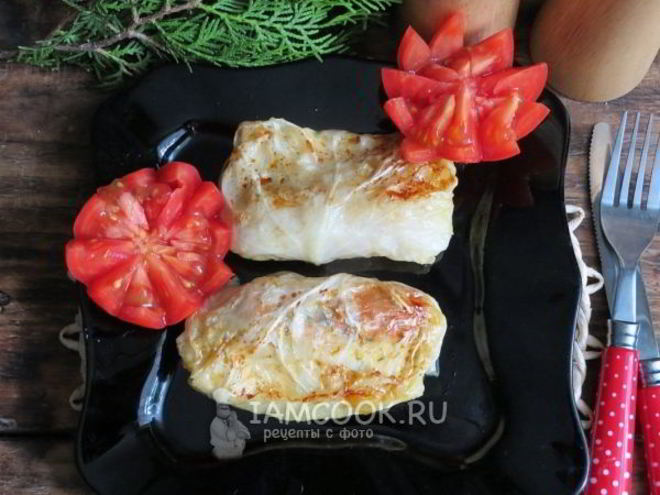 Рецепт голубцов с сосисками и сыром