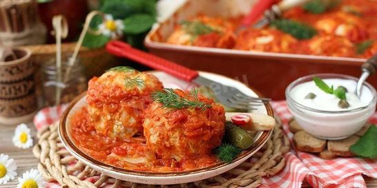 Ленивые голубцы в духовке с подливкой