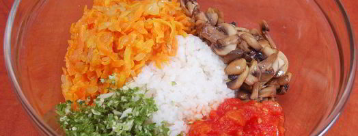 постные голубцы с овощами и шампиньонами. Шаг 6