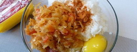 запеченные ленивые голубцы с квашеной капустой. Шаг 6