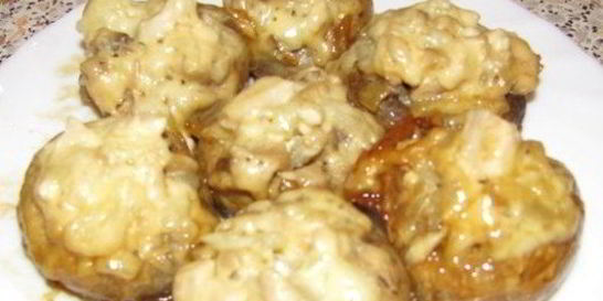 Фаршированные грибы в мультиварке