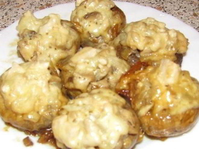 Рецепт фаршированных грибов в мультиварке