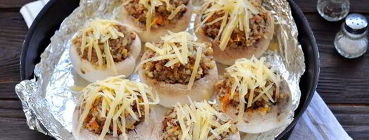 грибы, фаршированные гречкой. Шаг 10