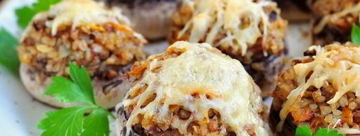 грибы, фаршированные гречкой. Шаг 12