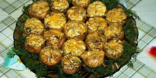 Грибы, запеченные с сыром в духовке