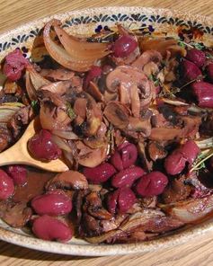 Грибы, запеченные в красном вине