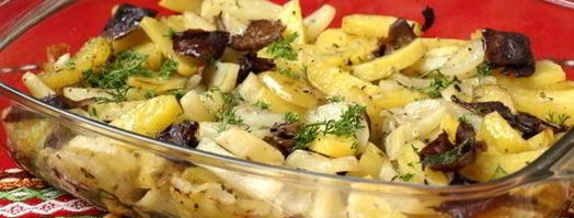 лисички с картошкой в духовке. Шаг 10