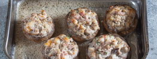 шампиньоны, фаршированные креветками. Шаг 8