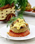 Шампиньоны фаршированные курицей и сыром