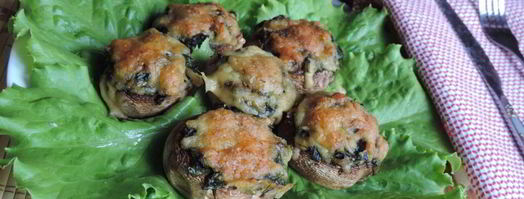 шампиньоны, фаршированные зеленым луком. Шаг 6