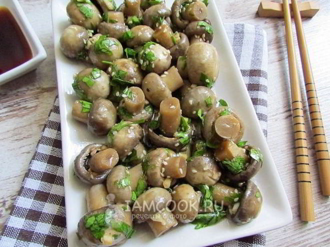 Рецепт шампиньонов по-корейски