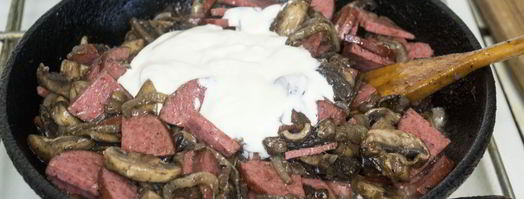 шампиньоны с колбасой. Шаг 5