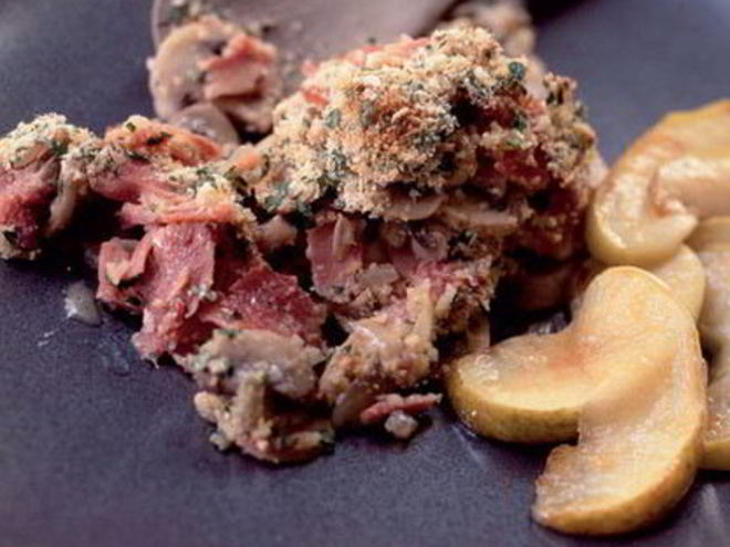 Рецепт шампиньонов с окороком