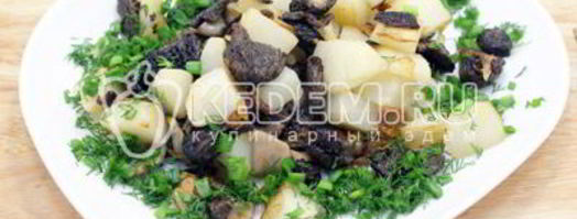 сморчки жареные с картофелем. Шаг 10