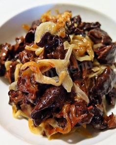 Строчки тушеные в сливках