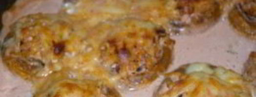 запеченные грибы с фаршем в духовке. Шаг 11