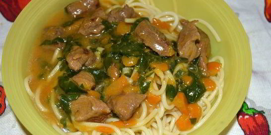 Гуляш из говядины с тыквой