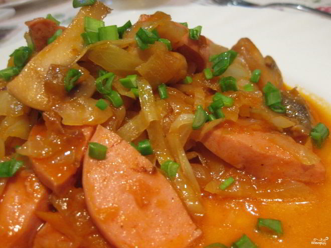 Рецепт гуляша из сосисок