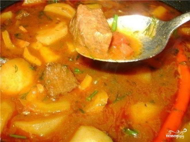 Рецепт гуляша с картошкой в мультиварке